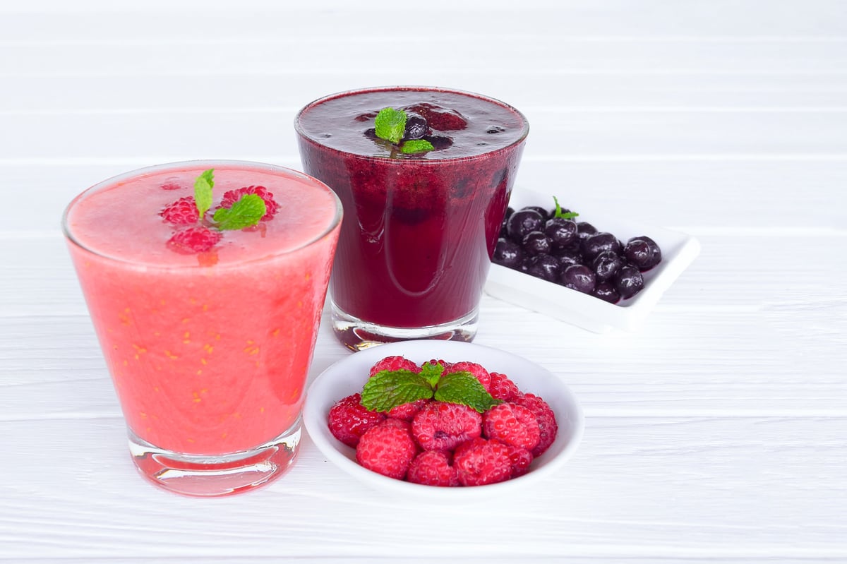 Blueberry juice smoothie drink